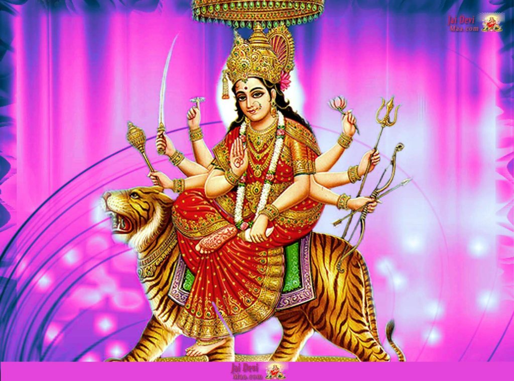 Download India Maa Durga Cement Statue Wallpaper | Wallpapers.com